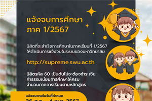 นิสิตแจ้งจบการศึกษา ภาค 1/2567