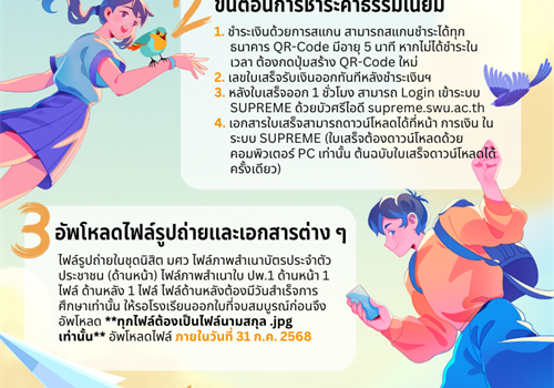 การรายงานตัวเข้าเป็นนิสิตใหม่ TCAS1 ปีการศึกษา 2568