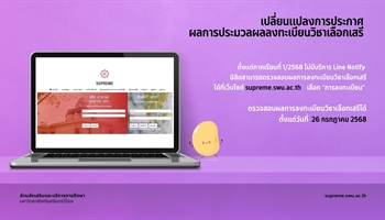 เปลี่ยนแปลงการประกาศผลการประมวลผลลงทะเบียนวิชาเลือกเสรี