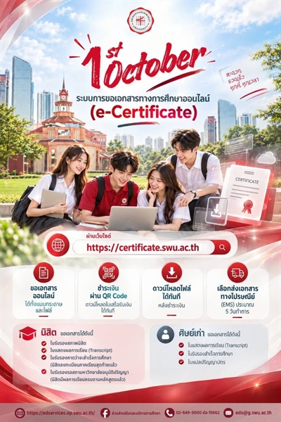 ระบบการขอเอกสารทางการศึกษาออนไลน์ (e-Certificate)